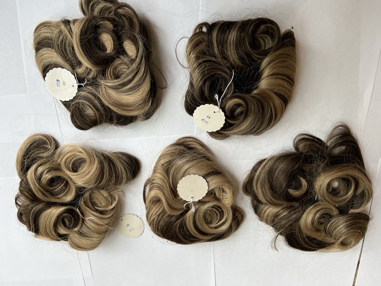100% Human Hair Wiglet Dark Brown & Hazelnut Curly Claw Hairpiece Extension New