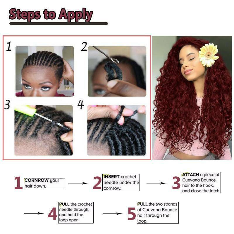 Marlybob Crochet Braids Hair Extension Kinky Curly Afro Jerry Curl Hairpiece 14″