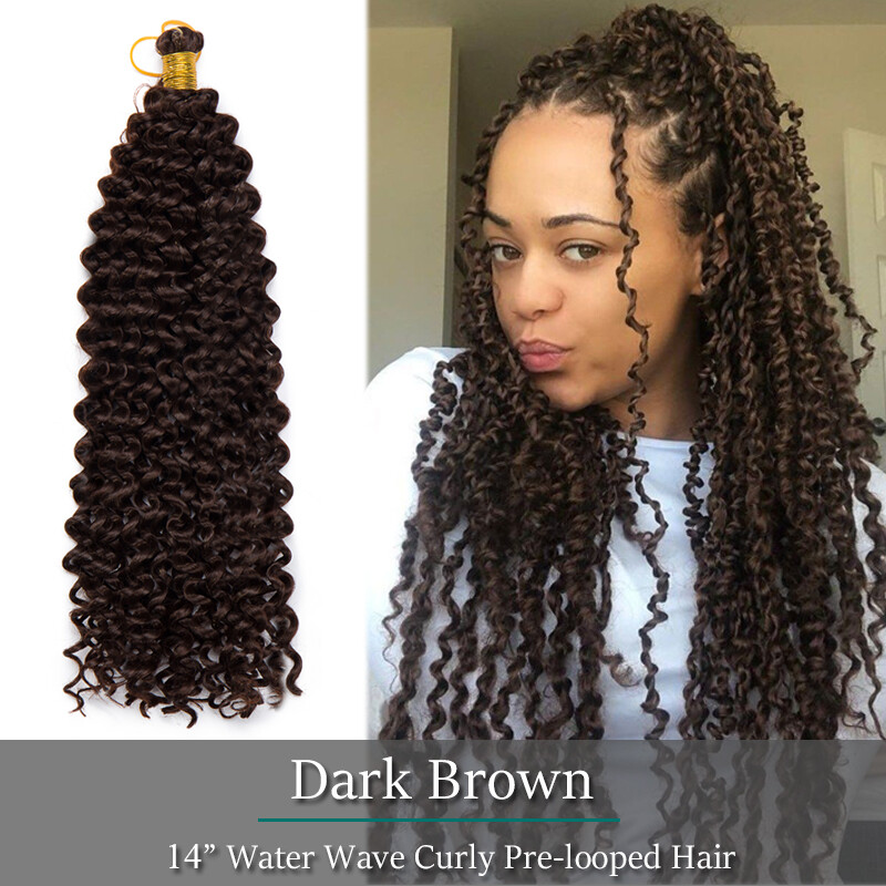 14 Inch Deep Water Wave Braiding Hair Kinky Curly Afro Jerry Curl Crochet Braids