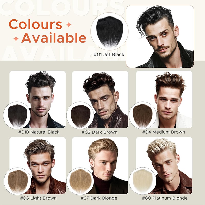Mens Hair Replacement Ultra Thin Skin Toupee All Colors Hairpiece PU System Wigs