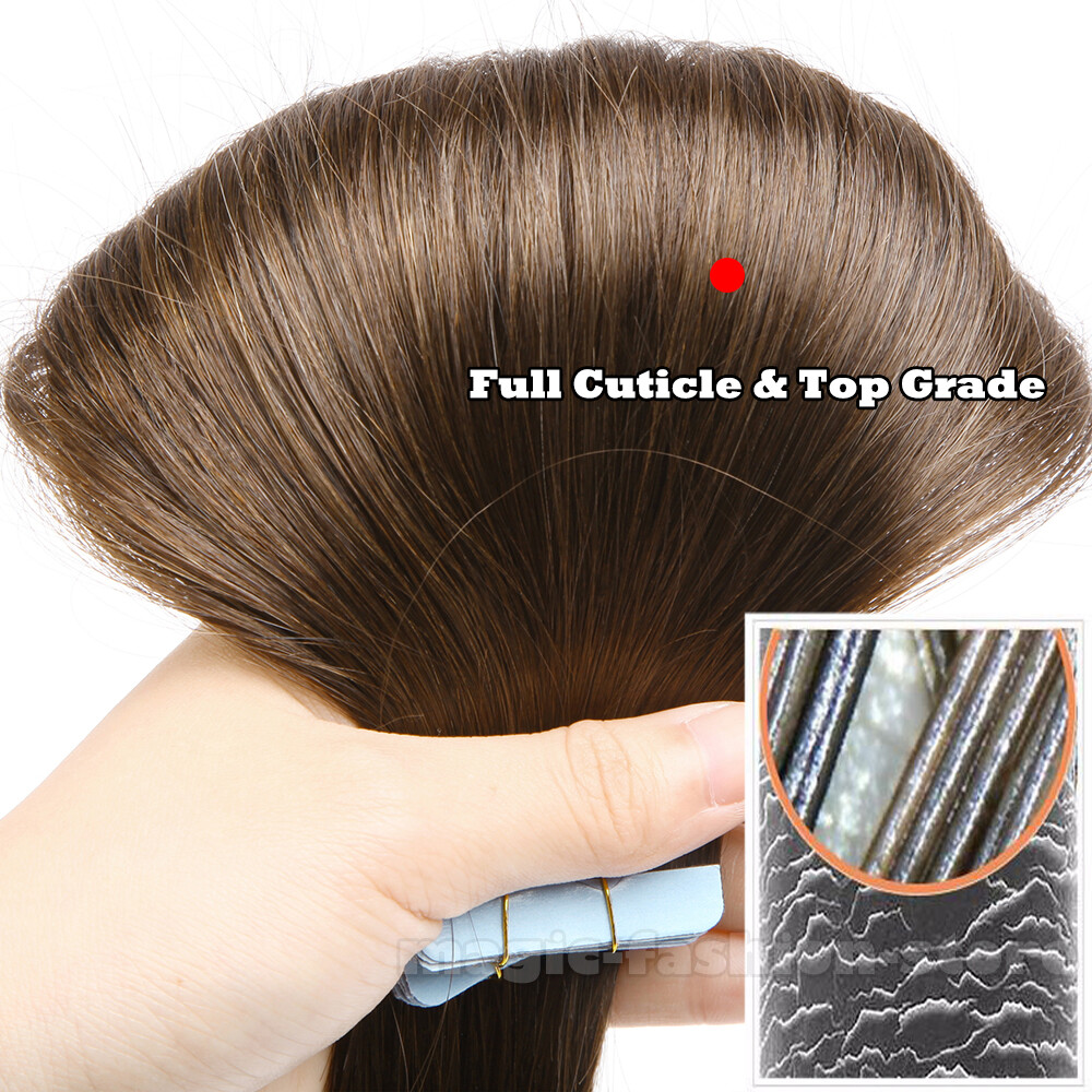 Invisible 150G Glue Skin Weft Tape In 100% Remy Human Hair Extensions Thick SALE