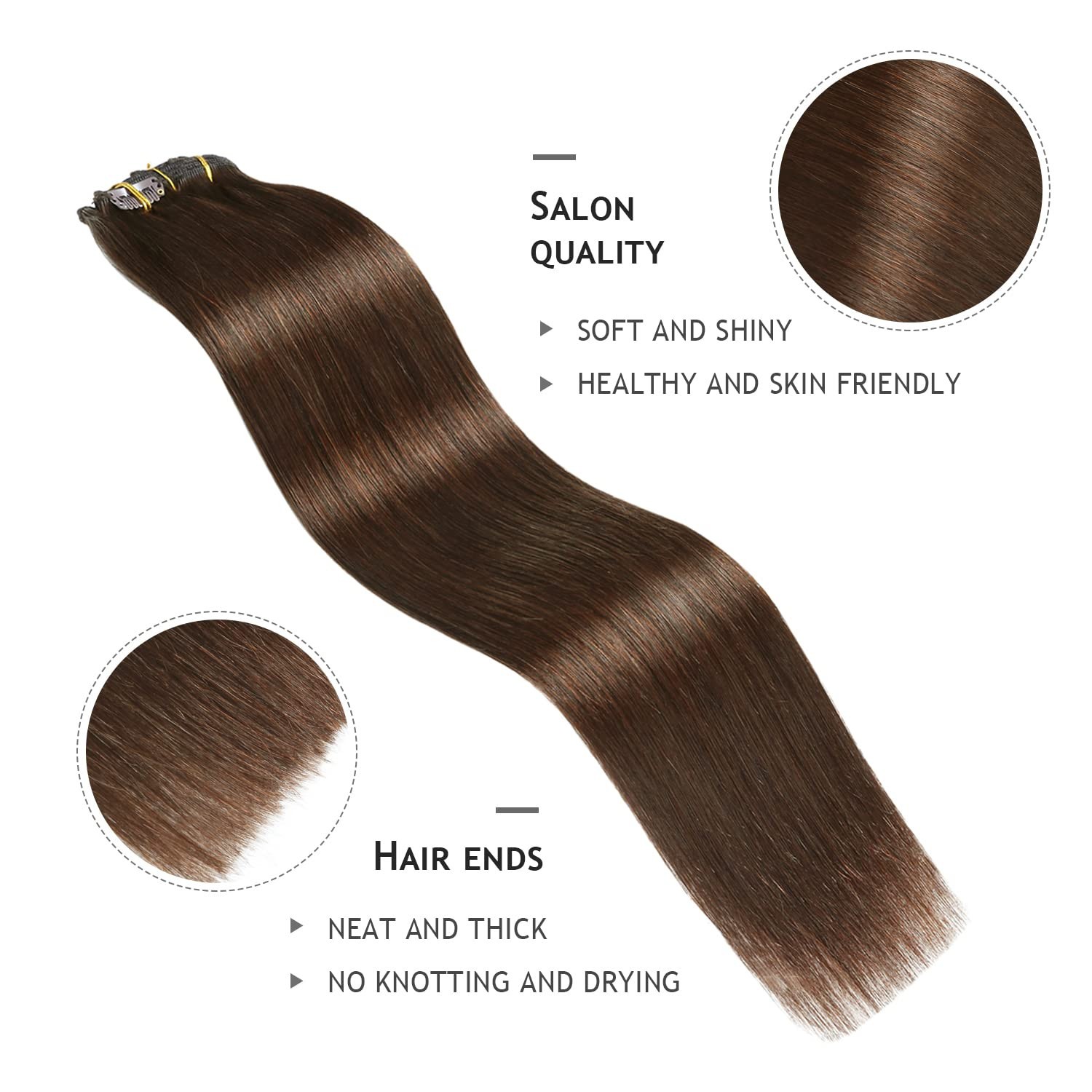 Clip In Hair Extensions Human Hair Invisible Remy Thick Highlight Fashion Hair