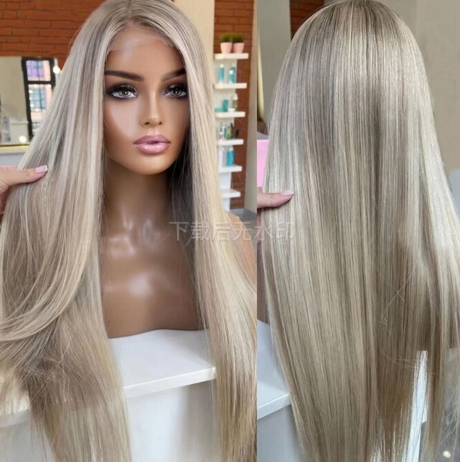 Highlight Blonde Straight Wig Human Hair 4X4 Lace Front Wigs for Women