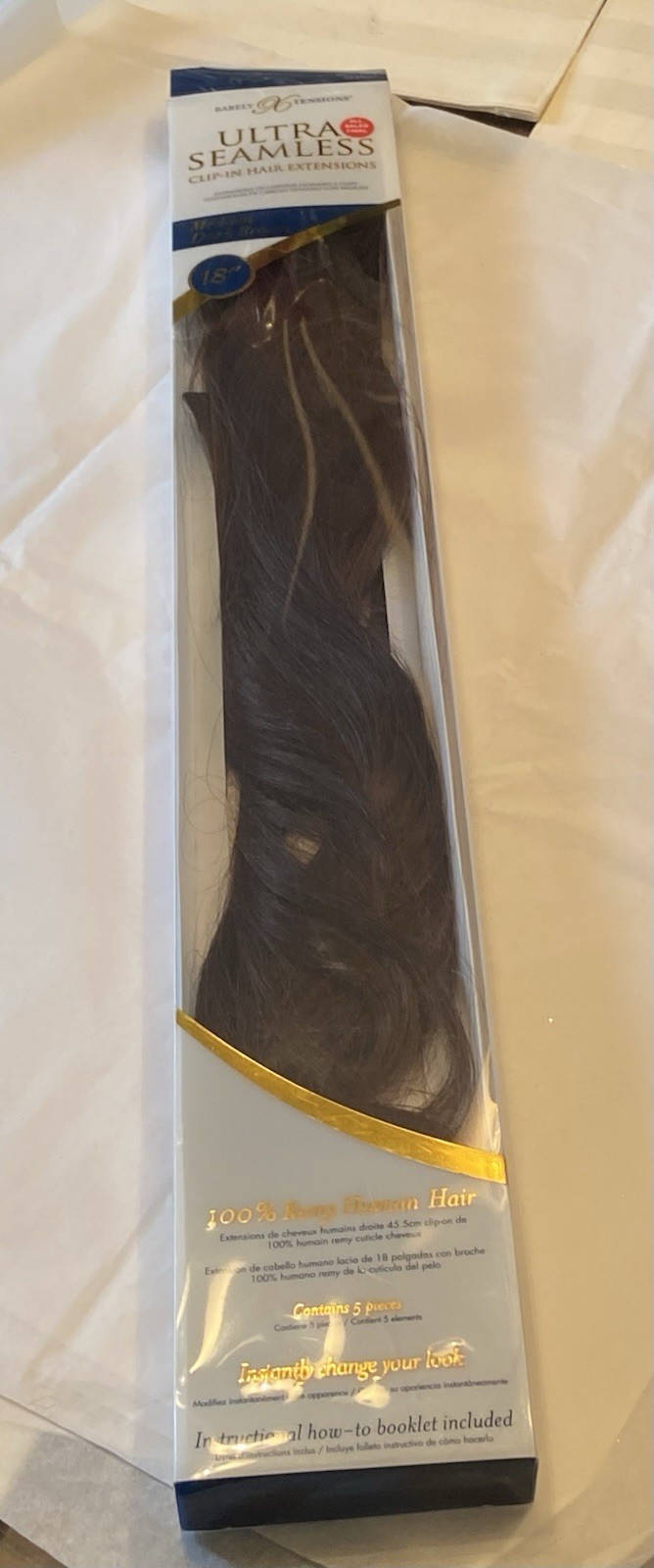 18″ Ultra Seamless Medium Dark Brown Clip-In Hair Extensions