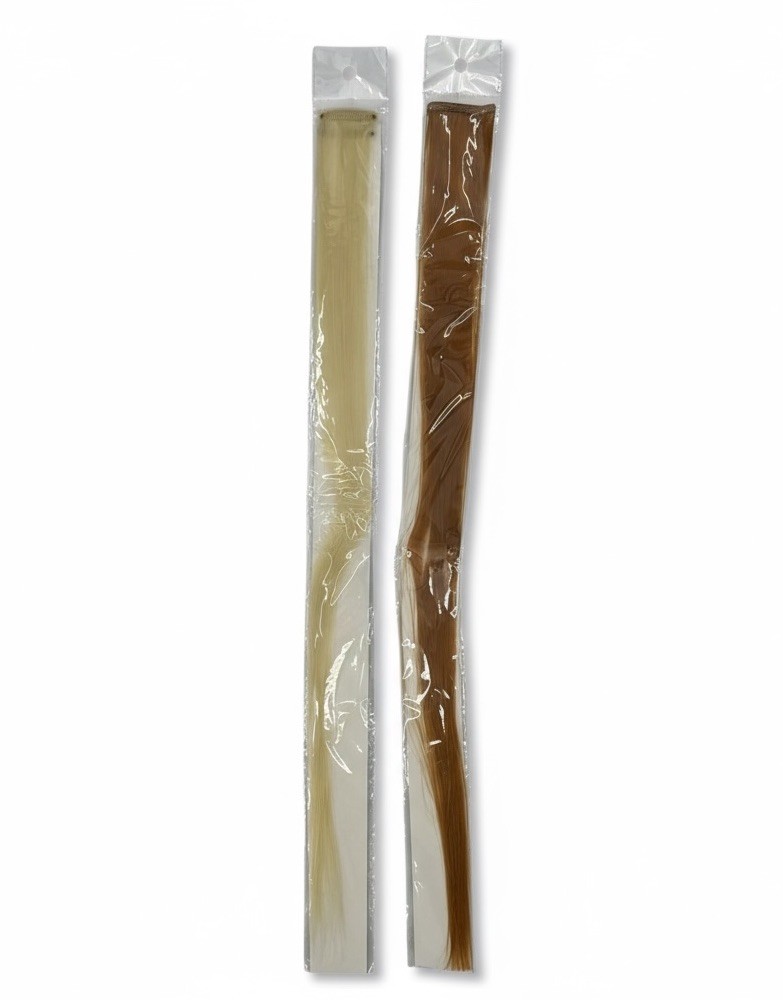 2 Clip-In Straight Hair Extensions 18” Blonde & Auburn New Sealed Pack 1” Wide