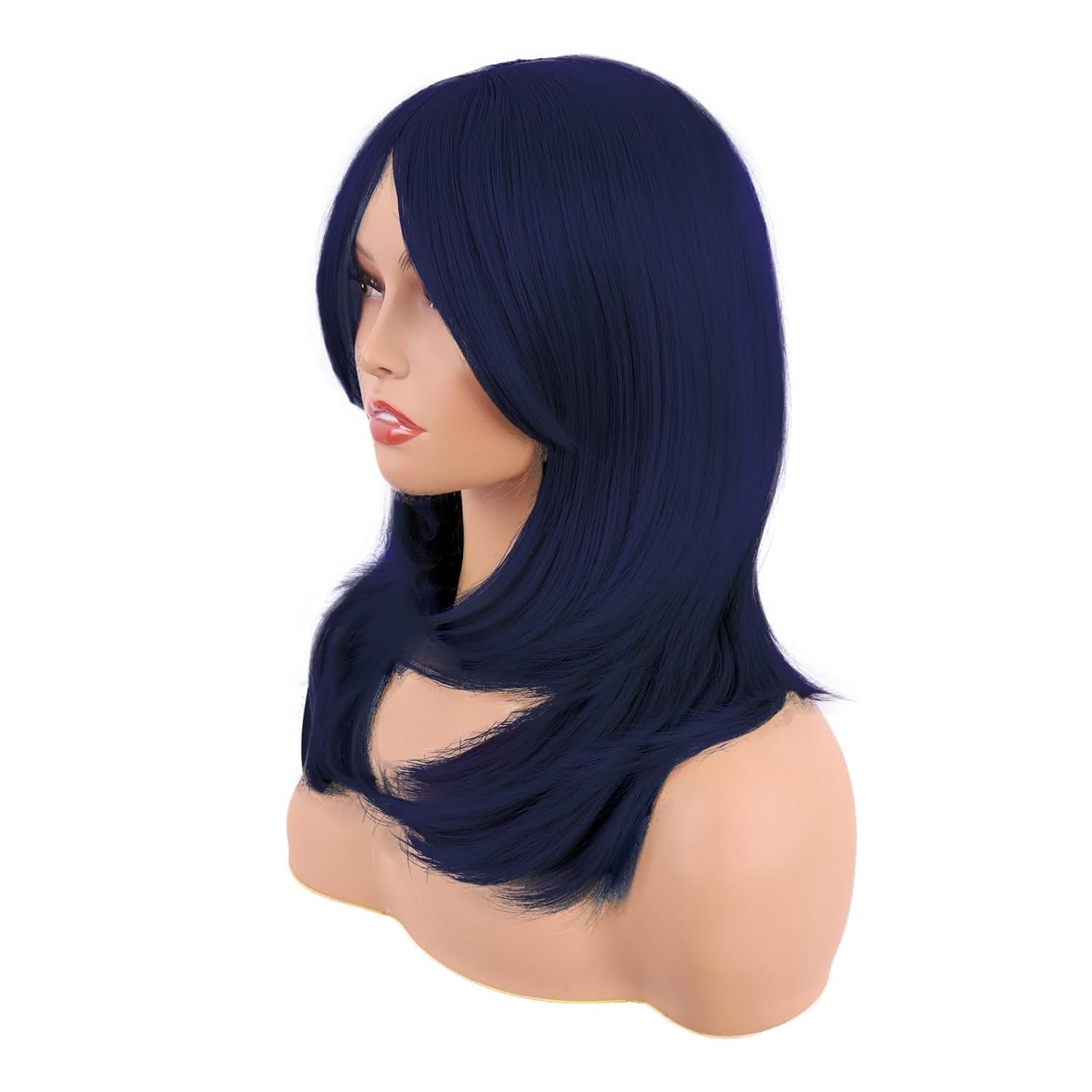 MapofBeauty 20 Inch Long Layered Straight Wig With Bangs Synthetic Hair Women’s