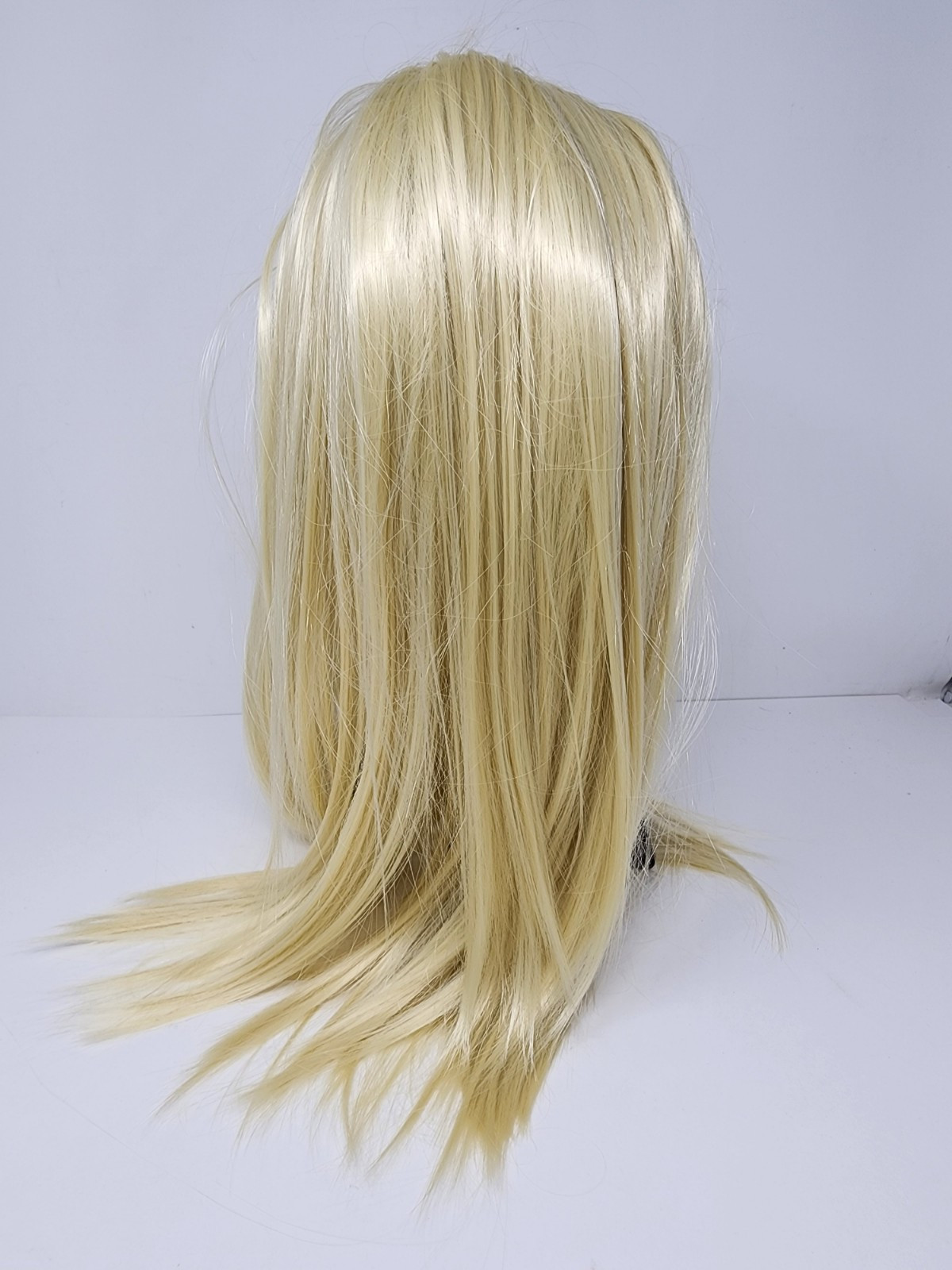 Blonde Wig Synthetic Hair Long Straight Silky Smooth Elastic Cap