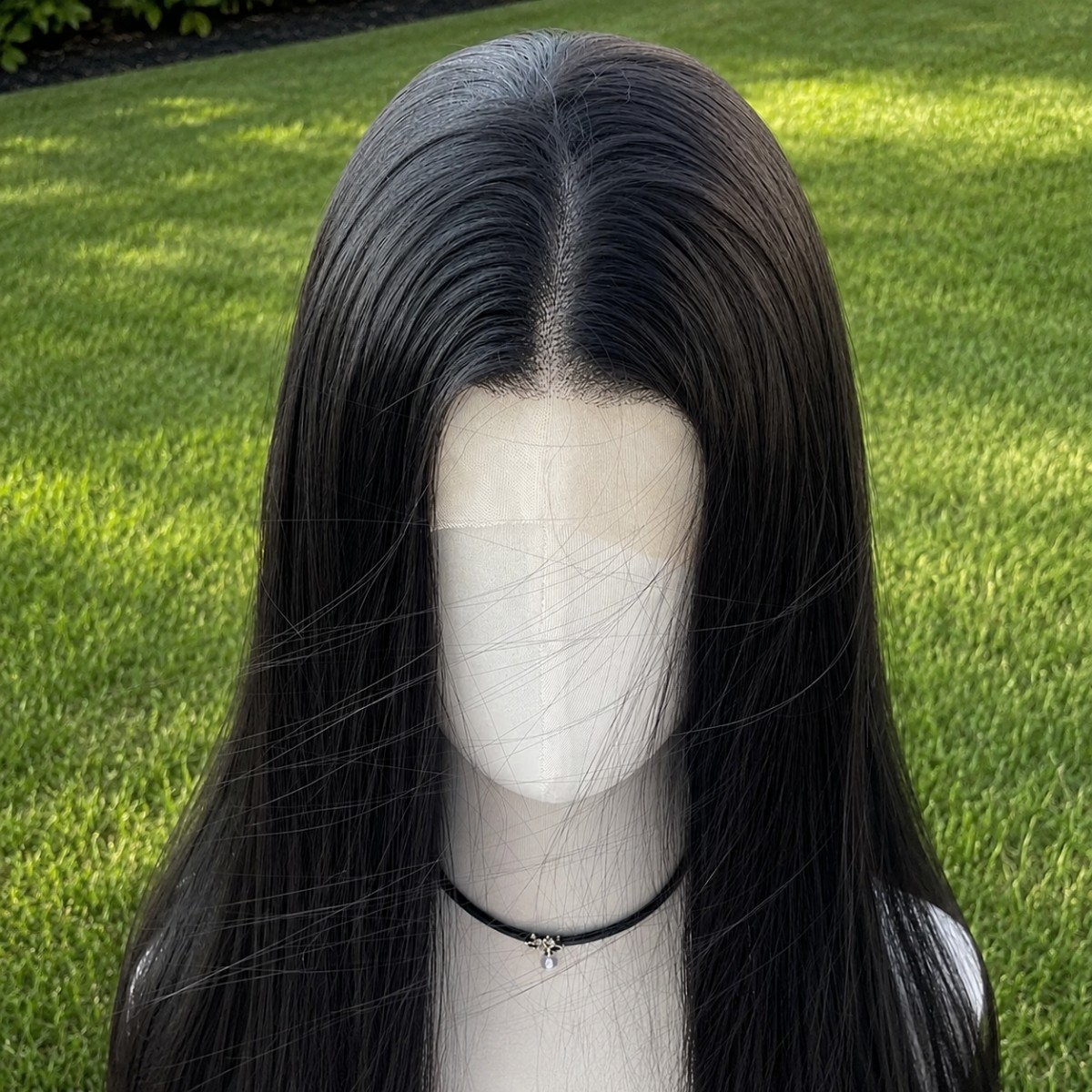 Lace Frontal Wig Soft Long Straight Black Heat Resistant Hair Women