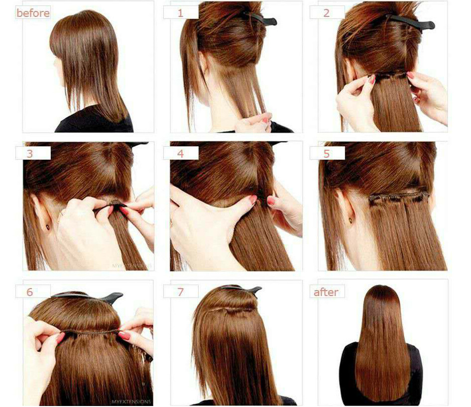 Weaving Hair Extensions Double Weft Sew Machine Made Hair Weft Remy Human Hair