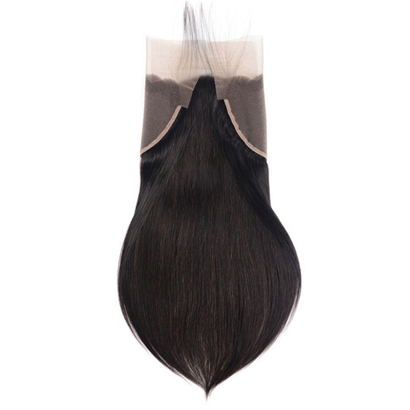 13*6 Transparent Lace Frontal Peruvian 100% Human Hair Straight 14-24Inch Black