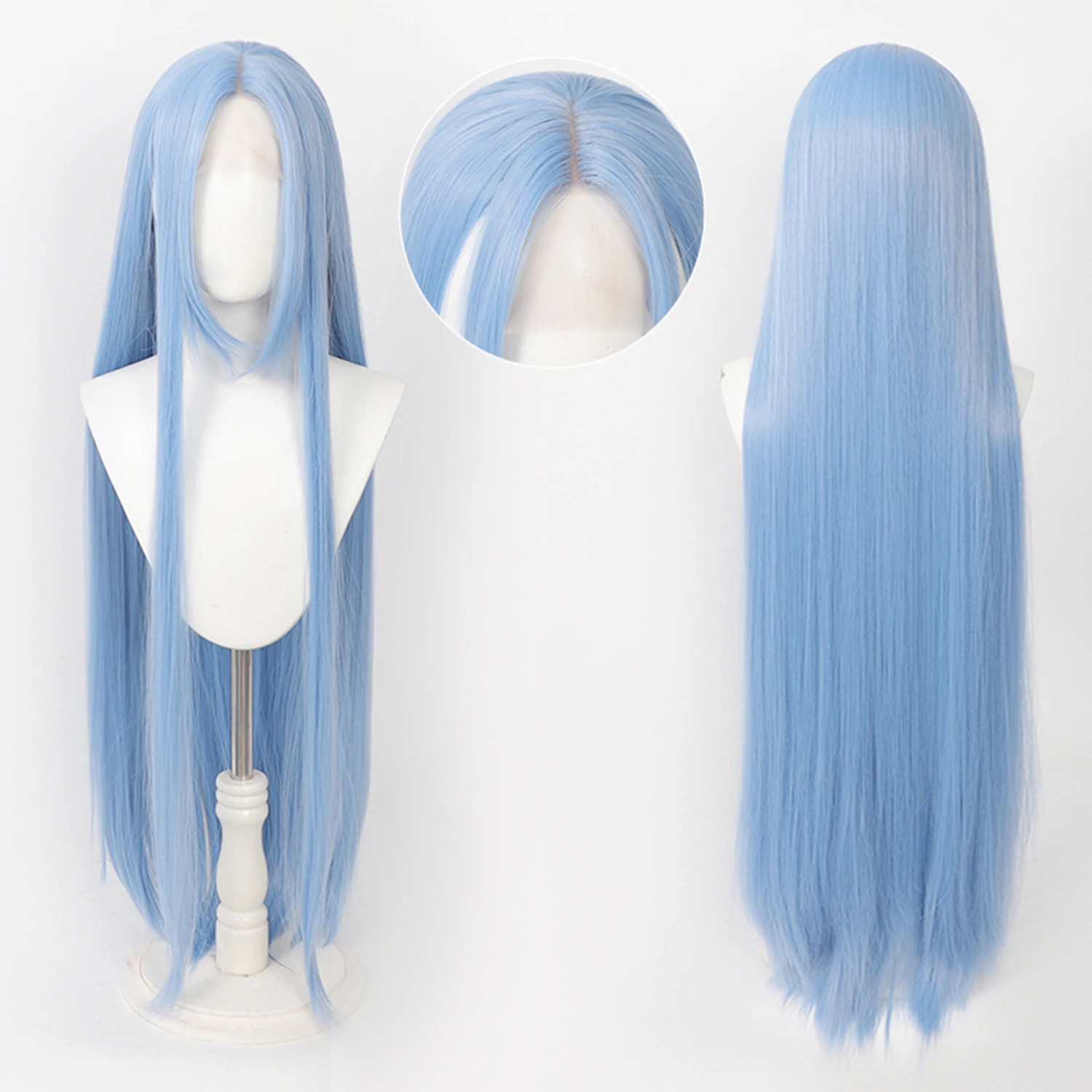 100Cm Long Straight Universal Hand Hooked Lace Front Wig Synthetic Hair Wig for