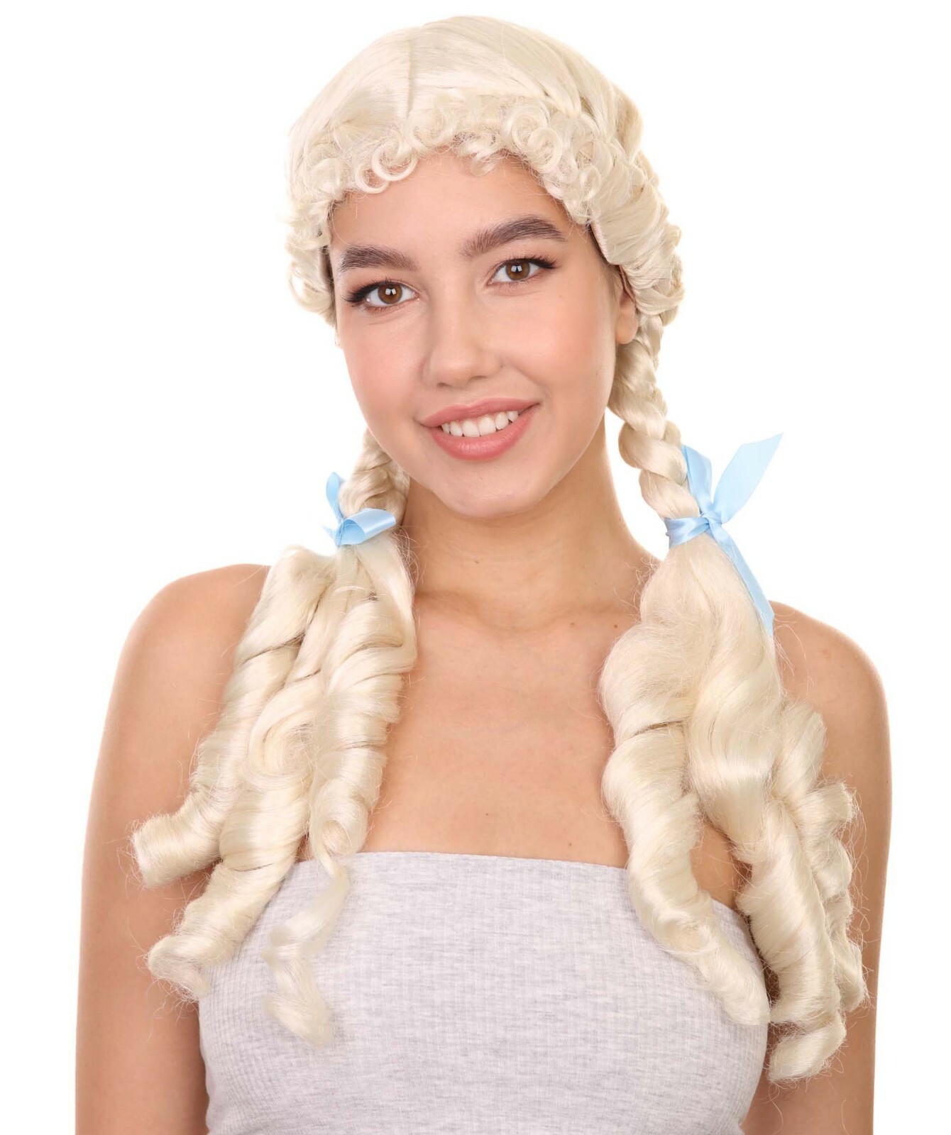 Kansas Farm Girl Blonde Wig Braids Cute Fancy Dress Up Halloween Costume HW-1375