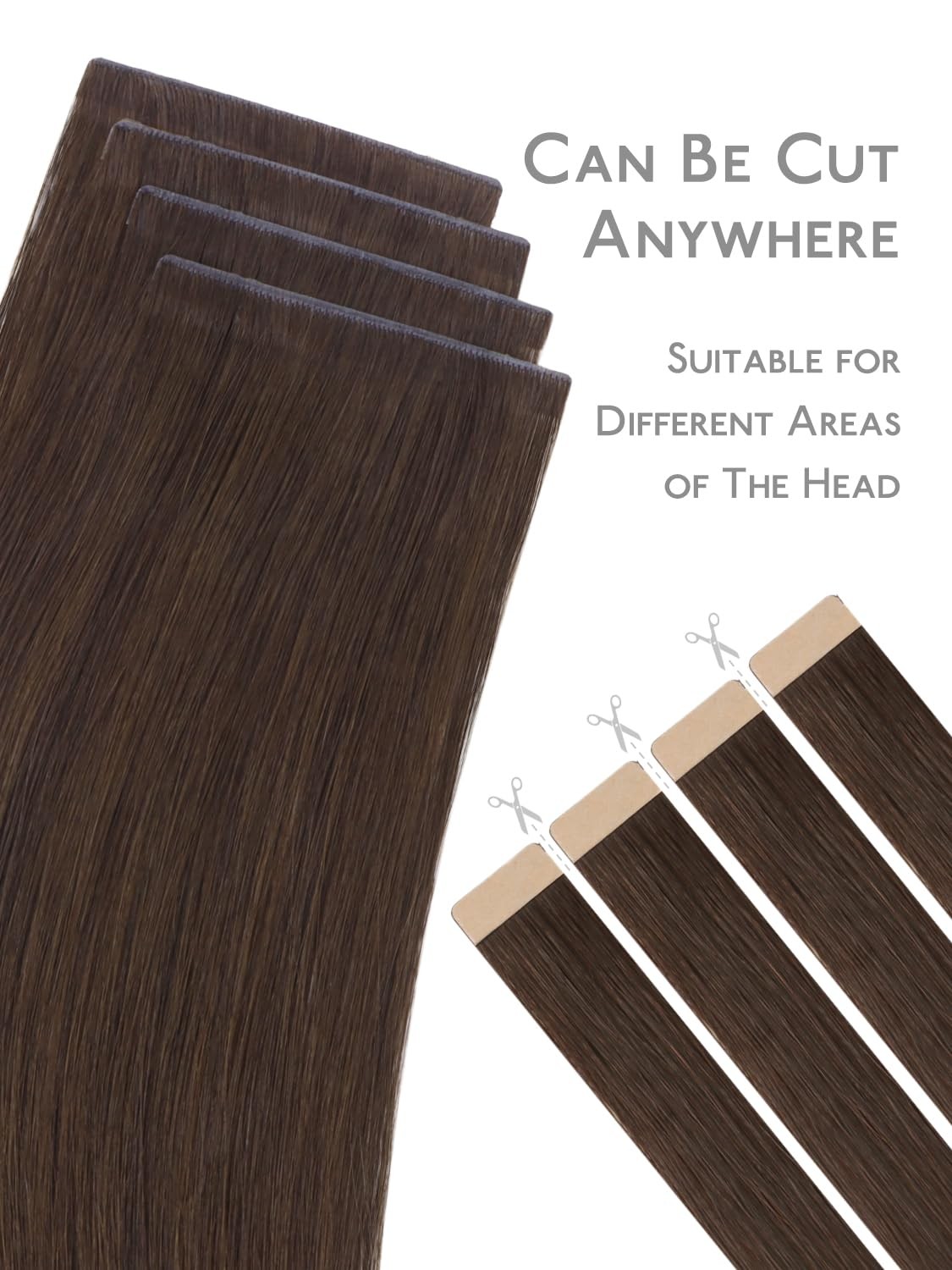 Tape in Hair Extensions 20 Inch 20g 4pcs Chocolate Brown 8cm – Invisible Remy