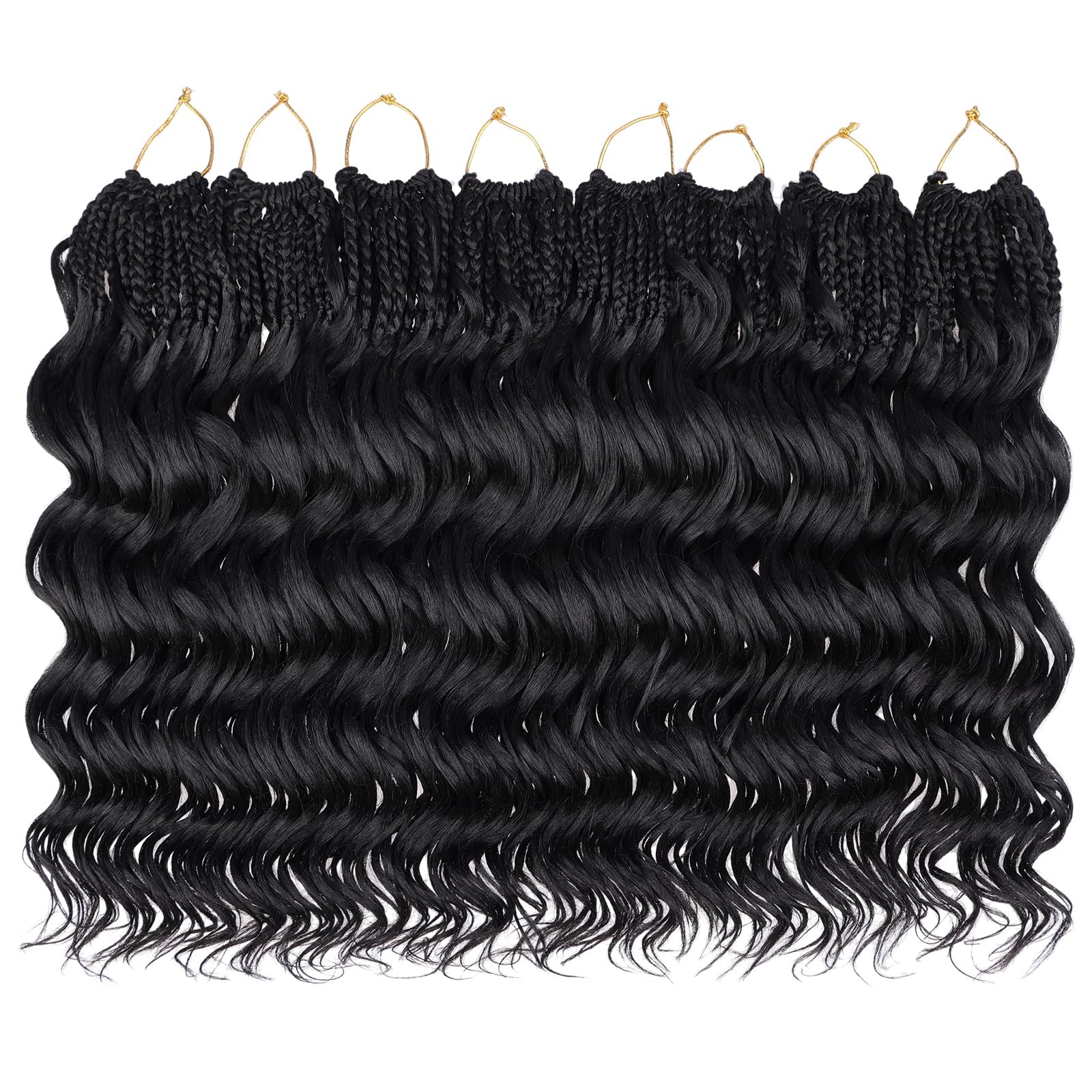 10 Inch Pre Looped Ocean Wave Crochet Hair 8 Packs Black Short Curly Crochet …