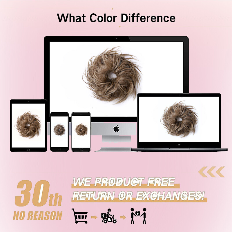 Thick Messy Bun Hair Piece Elastic Scrunchie Curly Updo Hair Extension as Human