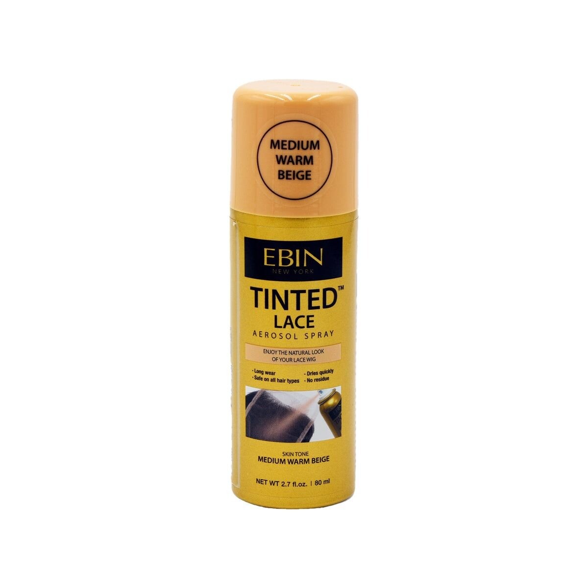 NEW 5 PC Ebin New York Tinted Lace Aerosol Spray Wig Medium Warm Beige 2.7oz