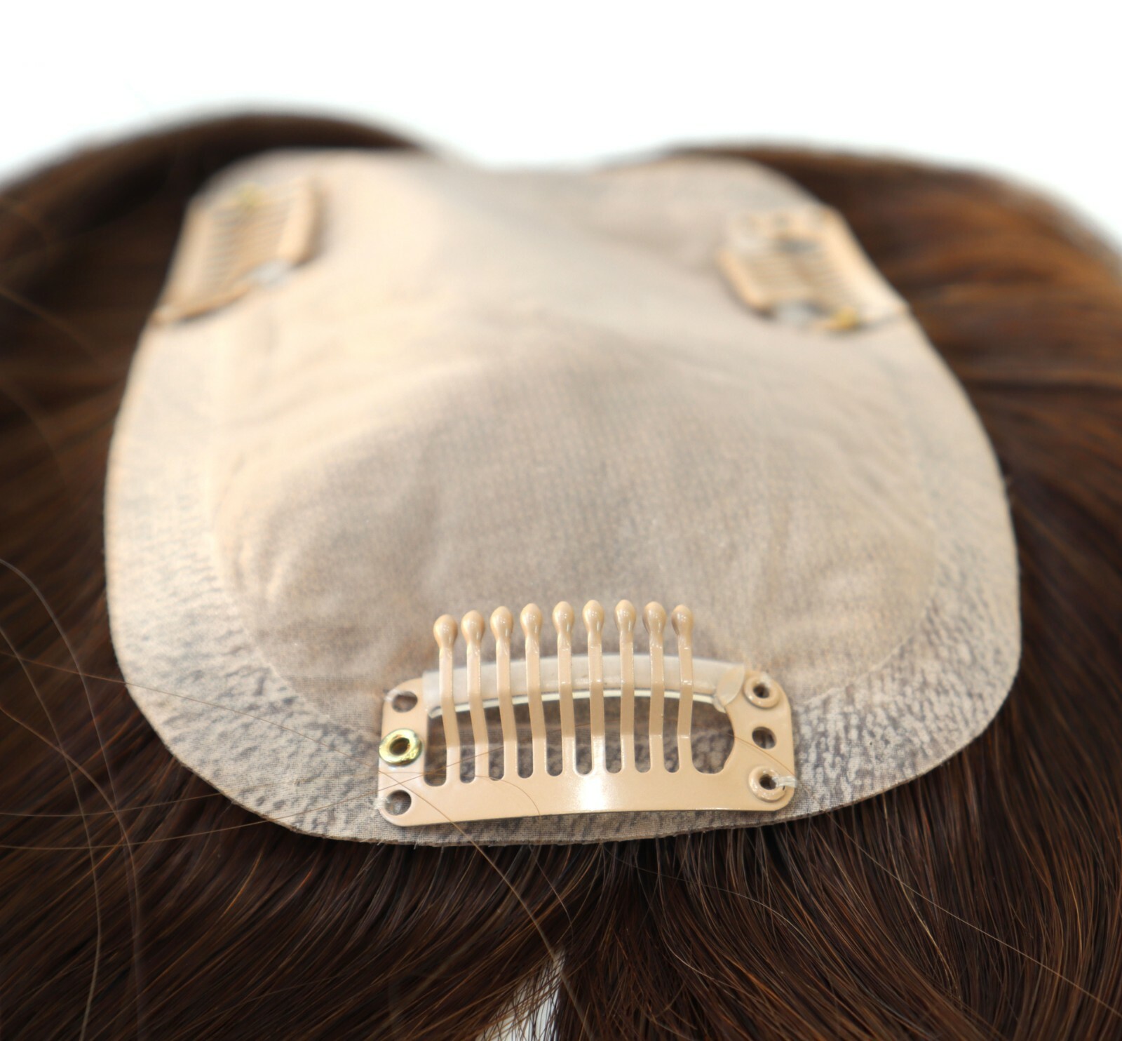 Women Topper Toupee Chinese Remy Hair Injected Silk Lace System Hairpiece 16”