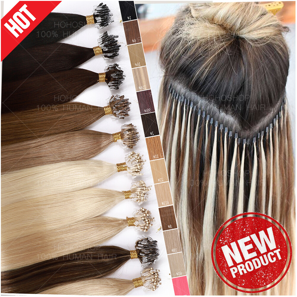 CLEARANCE 200S/200G Micro Loop Ring Remy Real Human Hair Extensions Beads Ombre