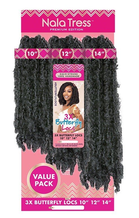 Janet Collection Synthetic Crochet Braid Hair 3X BUTTERFLY LOCS 10″12″14″