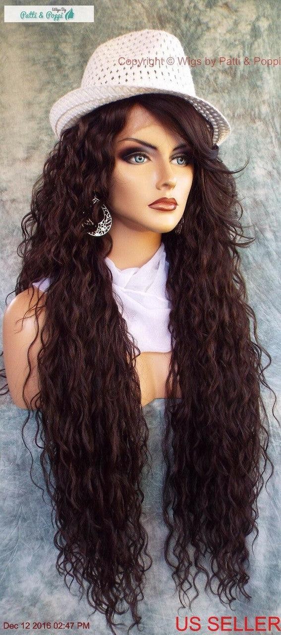 36″ X-LONG LACE FRONT DEEP C-PART HIGH HEAT SAFE WIG COLOR #4 SEXY 258