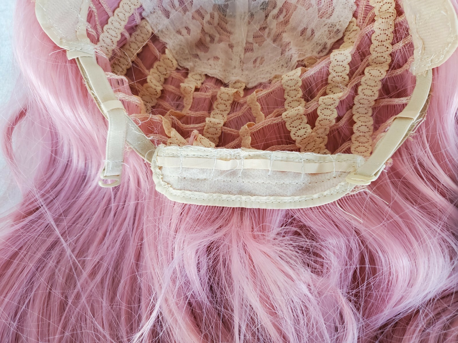 Long Pink Wig Cosplay Party Halloween Wig Full Synthetic Anime Adjustable Cap