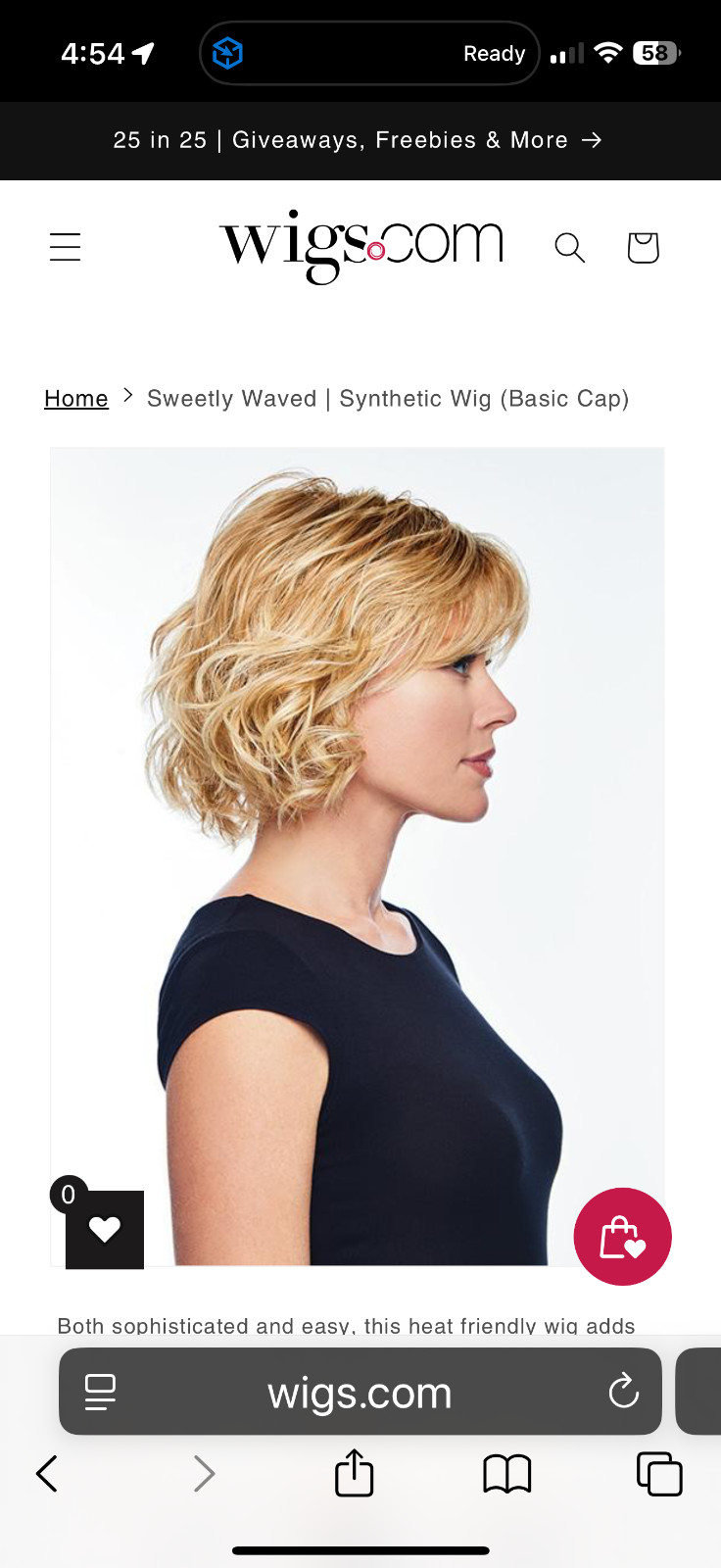 Hairdo Wig “Sweetly Waved” Sugar and Charcoal