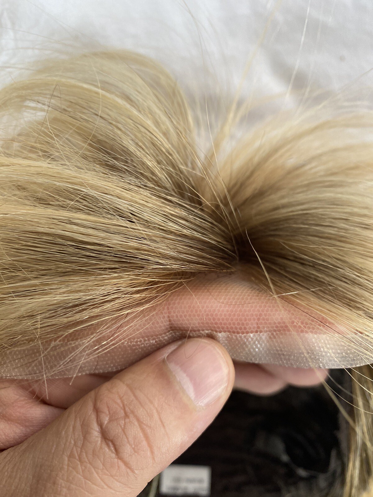 100% Human Hair Wig Short Bob Swiss Lace Hand Knotted With Wefts Back