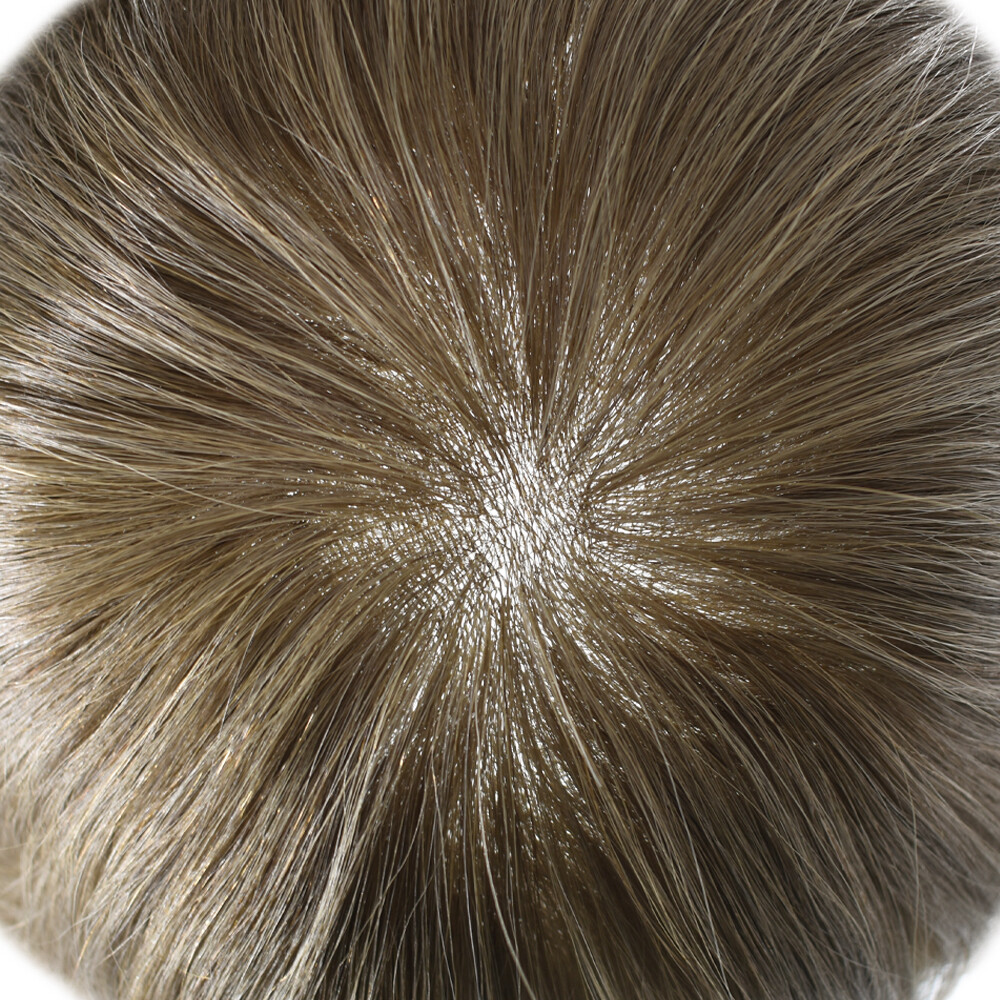 Mens Toupee Hairpiece Thin Skin V-Loop Front Hair Replacement Wig for Men 0.08mm