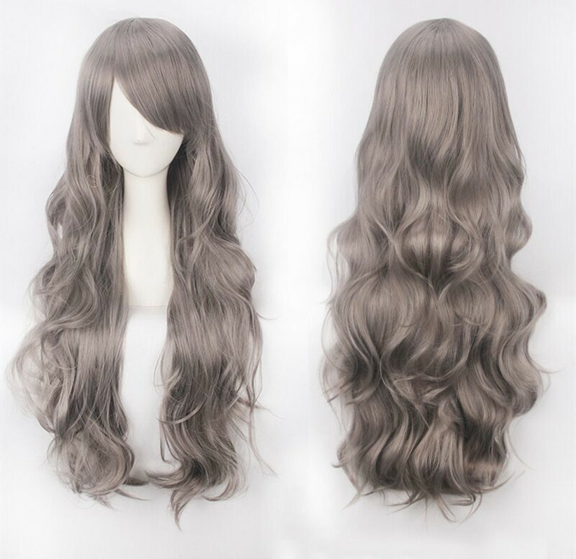80cm 31 Inch Women Long Curly Wavy Halloween Wig Fashion Costume Party Cosplay