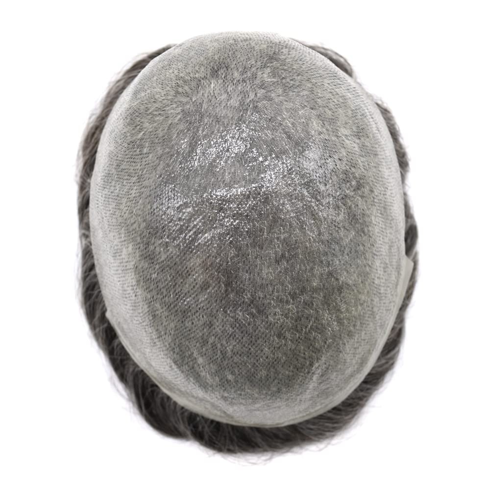 Mens Toupee Wig Thin Skin V-Loop Men Hairpiece Replacement System Units