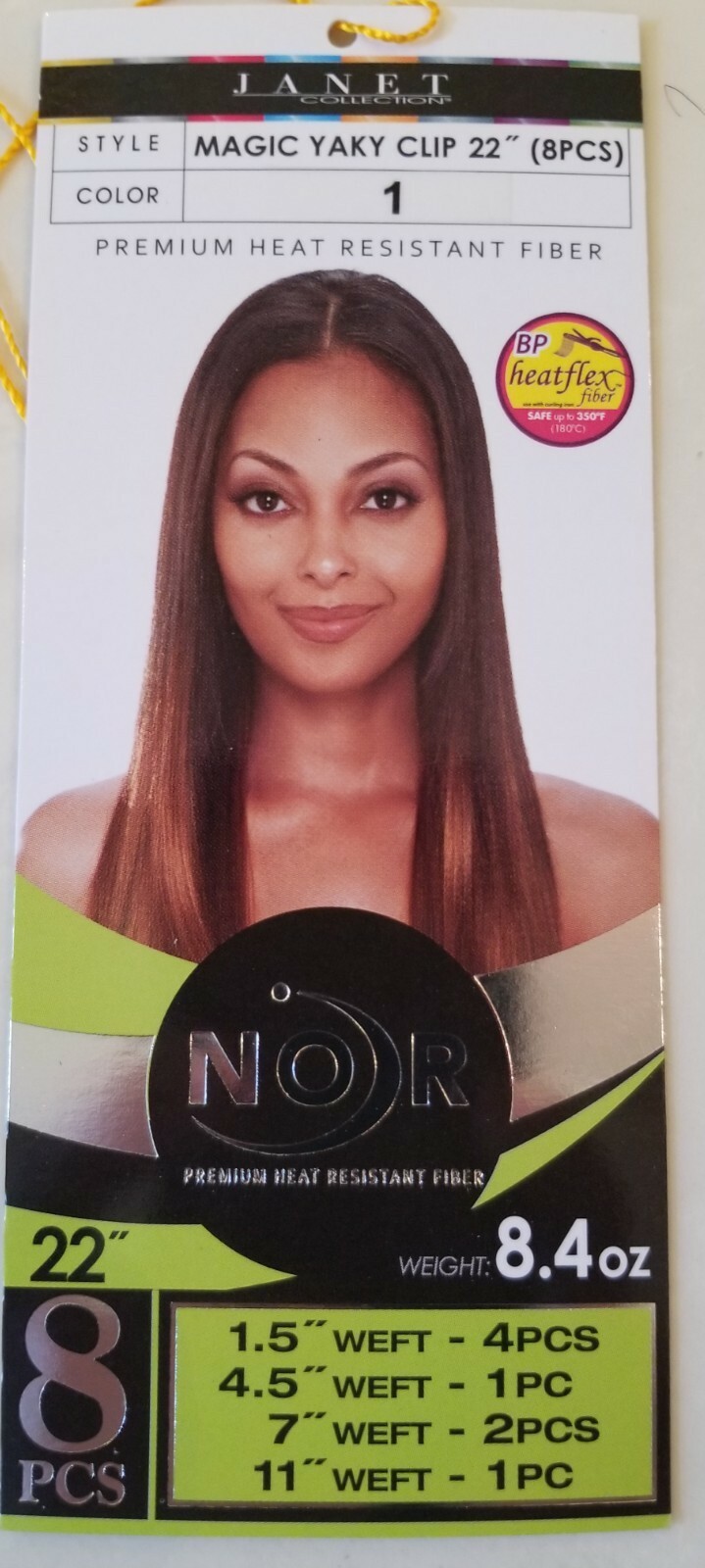 NEW Janet Collection Magic Yaky 22″ 8pcs Fit Clip Weave Premium Human Hair Feel