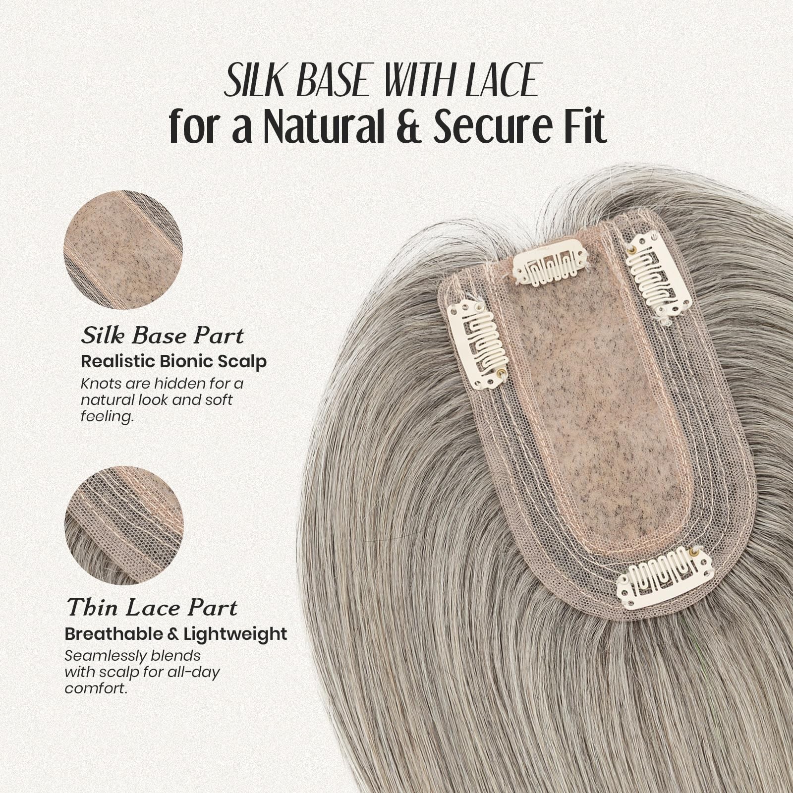 My-Lady Human Hair Toppers For Women Real Human Hair Thin 7 13Cm Silk Base Lace