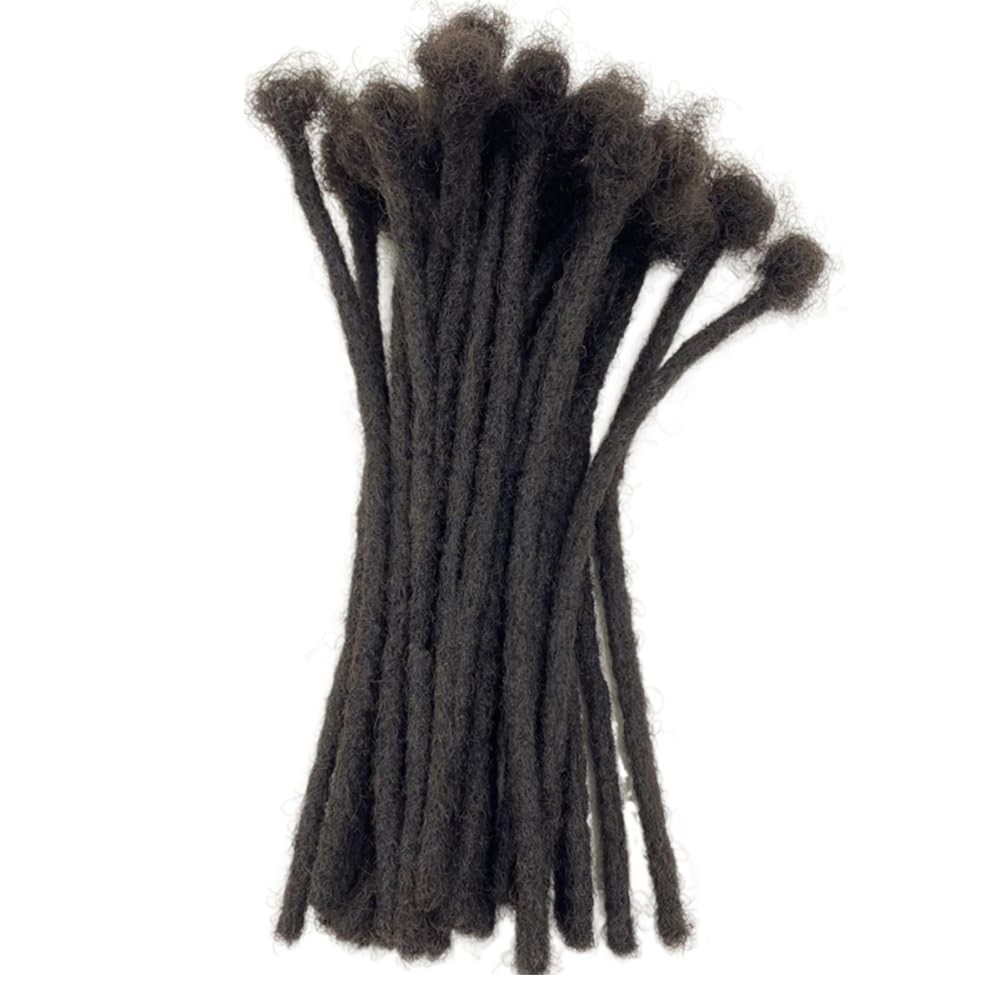 Miuulaar Dreadlock Extensions Human Hair 12 Inch 0.6Cm Width 20 Strands Locs