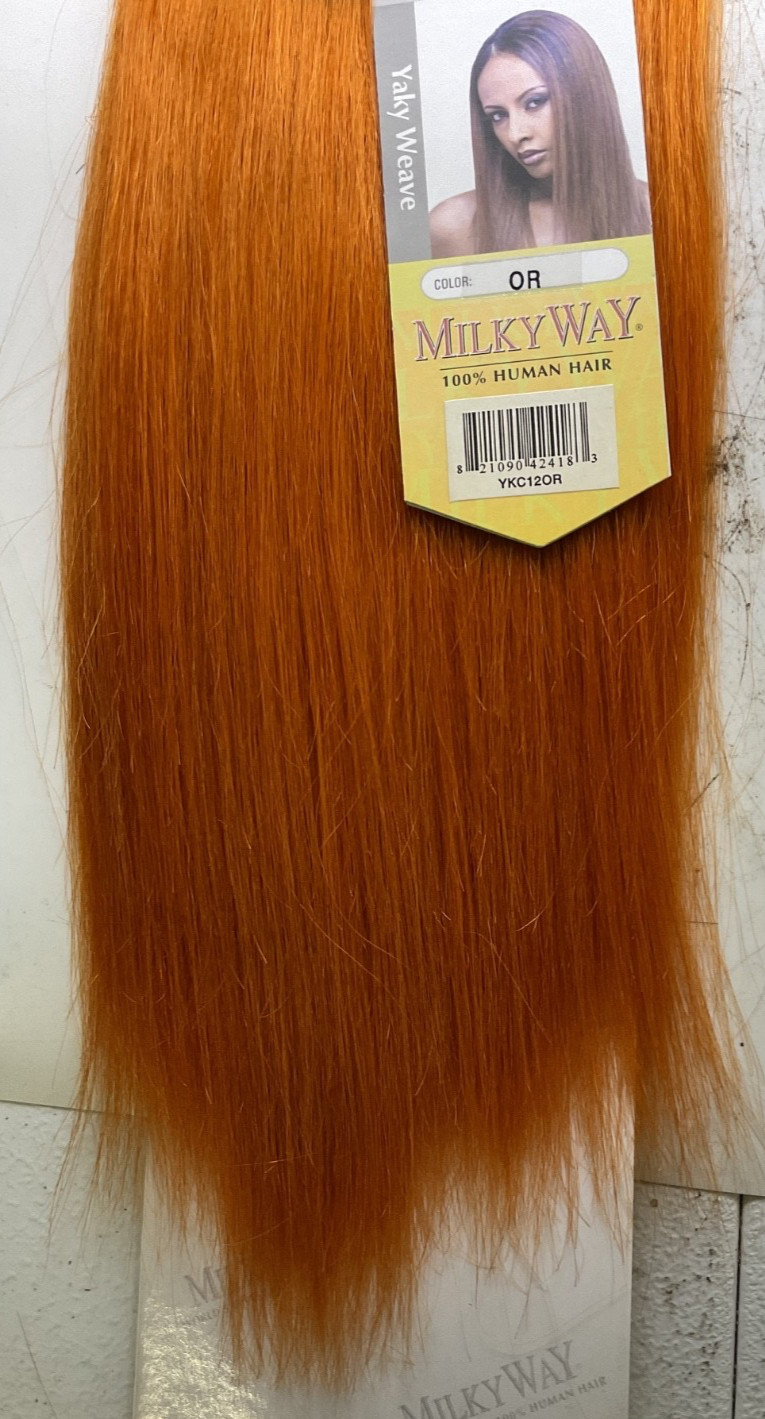 Milky Way 100% Human Hair Yaky Weave 12″ Color: OR