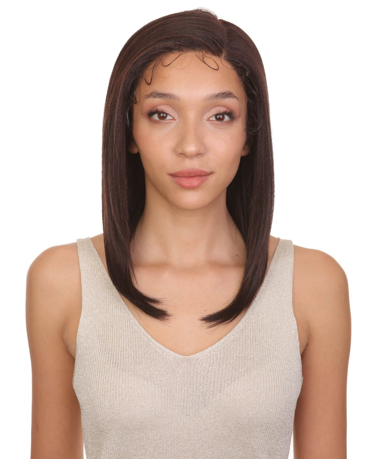 LUXLUXE Gabriell Straigh 18 inch Lace Front Wig, High Temperature Fiber, BL-0163