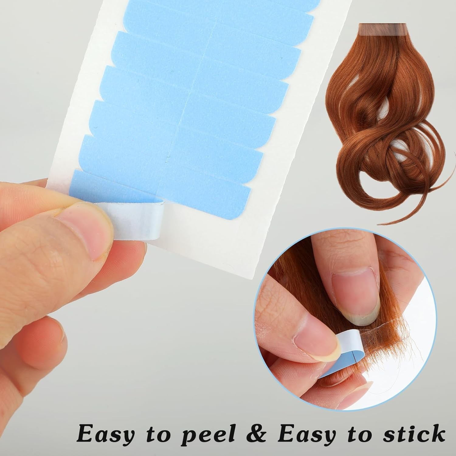 240pcs Double Sided Hair Extension Tape Strips 1.58×0.32 Adhesive Replacement Bl