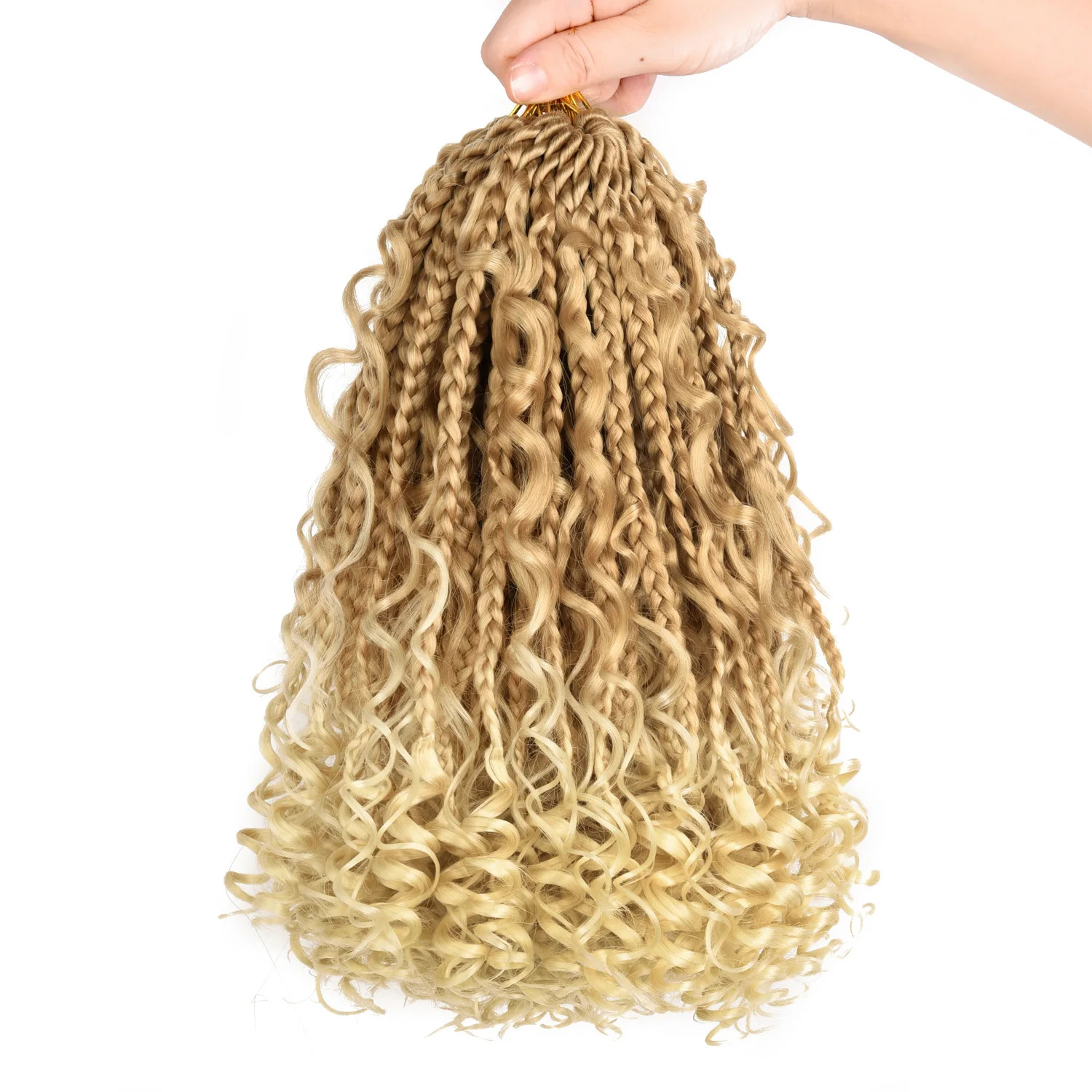 Synthetic Boho Goddess Box Braids Crochet Hair With Curl Ends Hair Extensions