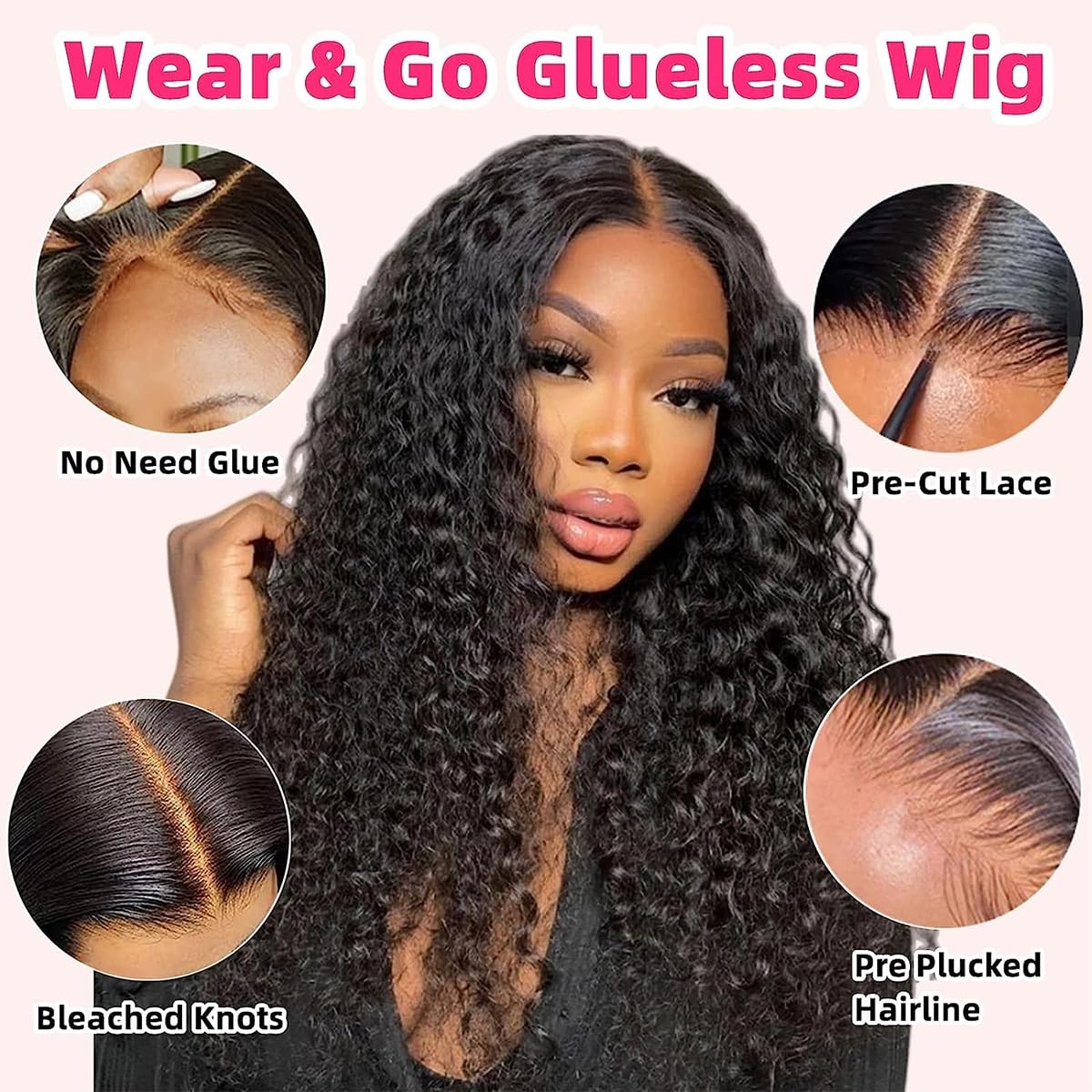 Rui Mei Si Glueless Wigs Human Hair Pre Plucked Pre Cut 4/27 Highlight Ombre