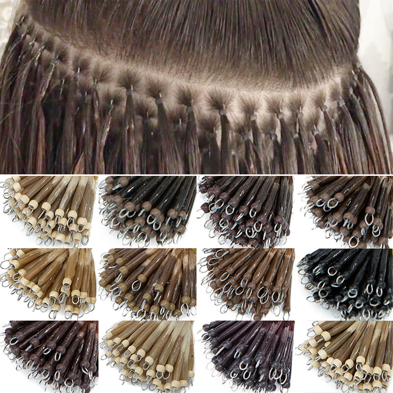 CLEARANCE 100% Remy Human Hair Extensions Nano Ring Loop Micro Bead Hair Thick