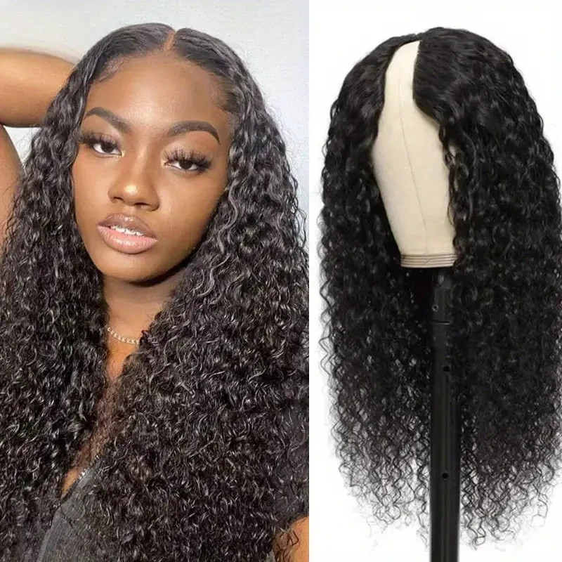 V Part Wig Curly Human Hair Glueless No Leave Out Upgrade U Part Wigs Human Hair