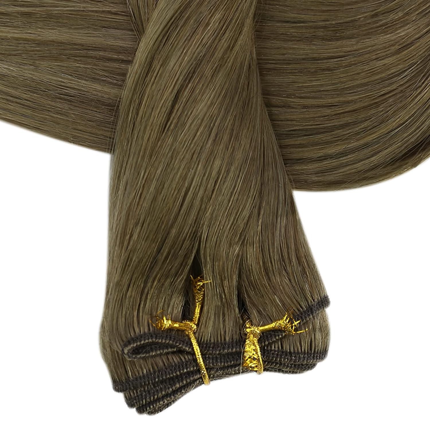 100g Thick Bundle Weft Hair Extenisons Remy Human Hair Double Weft Weave Blonde