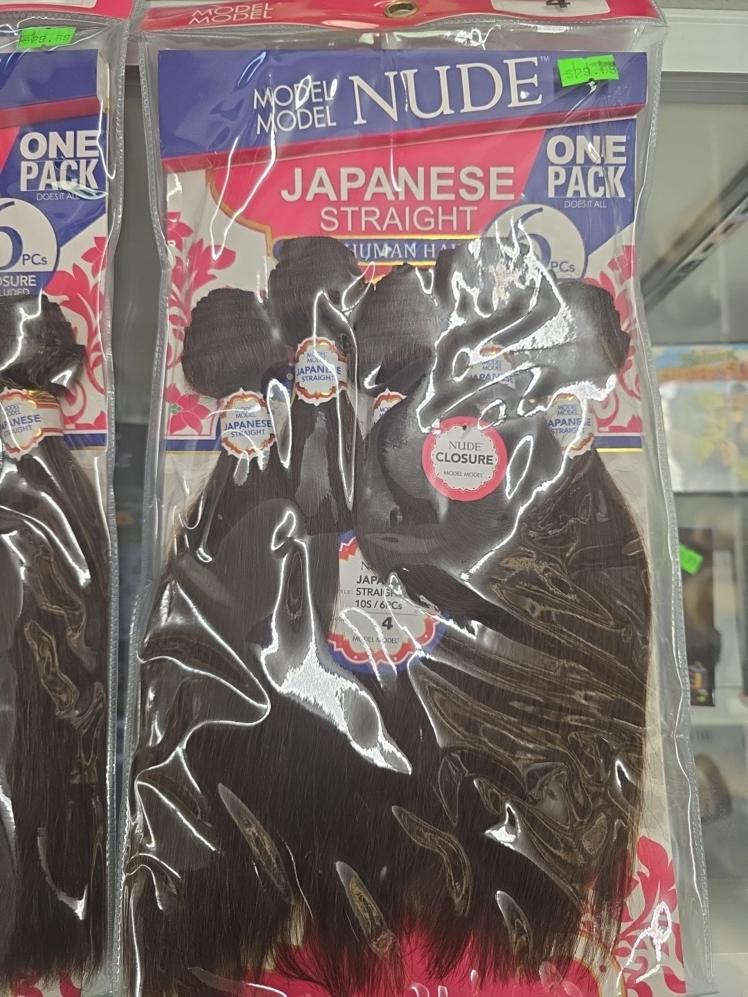 2 Pack- Model Model Nude Japanese Straight 100% Human Hair 6 Pcs Color 4