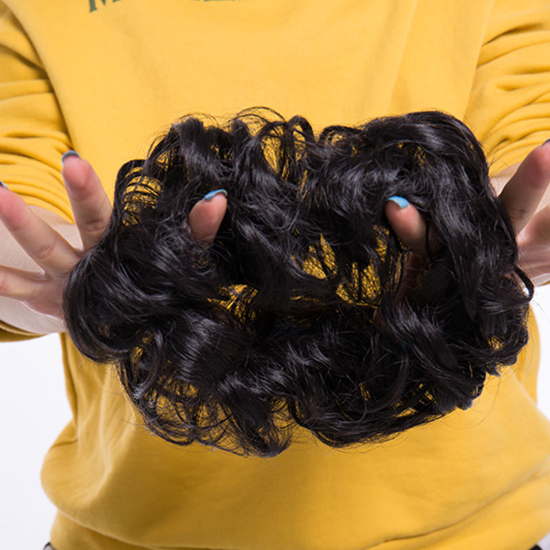 Large Curly Updo Messy Curly Bun Chignon Clip in Hair Piece Extensions THICK FEM