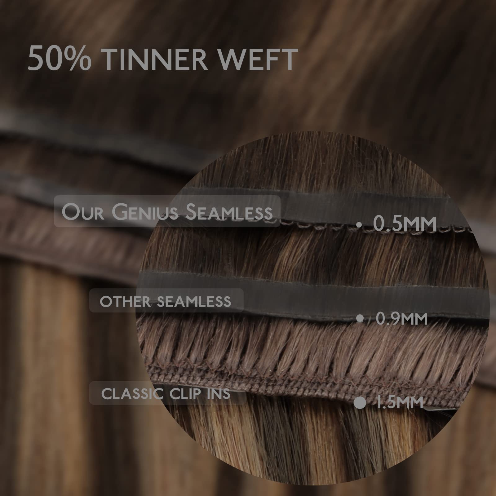 Wennalife Lace Seamless Clip In Hair Extensions Human Hair 7Pcs Ultra Invisible