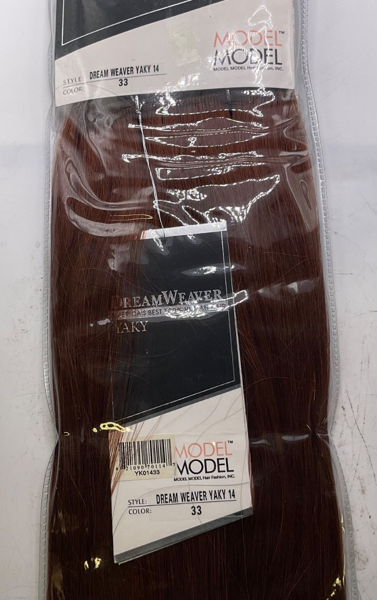 Model Model DreamWeaver 100% Human Hair Yaky 14″ Color 33, 1 Pack