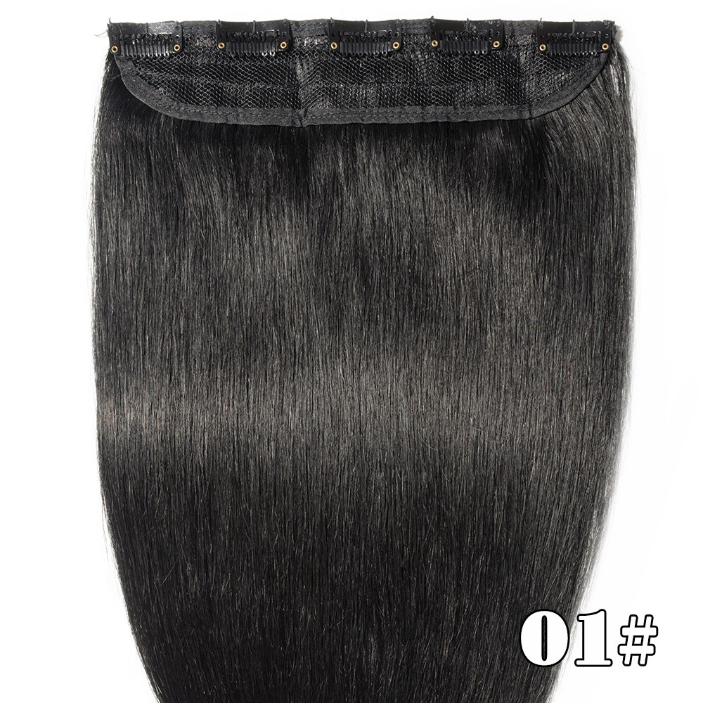 USA 100% Human Hair Extensions Clip in One Piece Real Remy Weft Blonde #60 #613