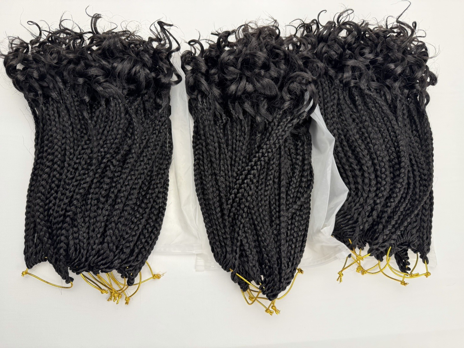 French Curl Crochet Box Braids Natural Black 11″ Hair extensions Pre-looped ends
