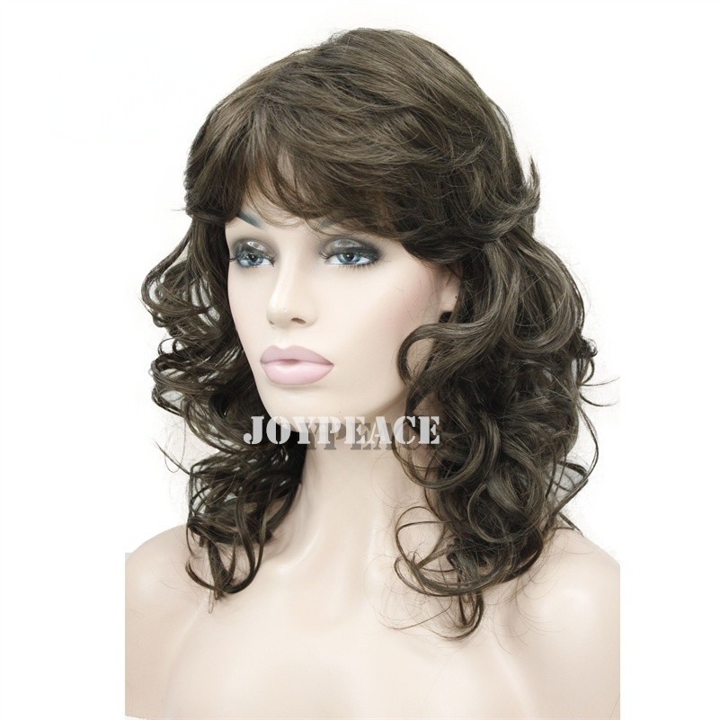 16 In Mid Length Women Natural Daily Shag Caples Wavy Layered Synthetic Hair Wig