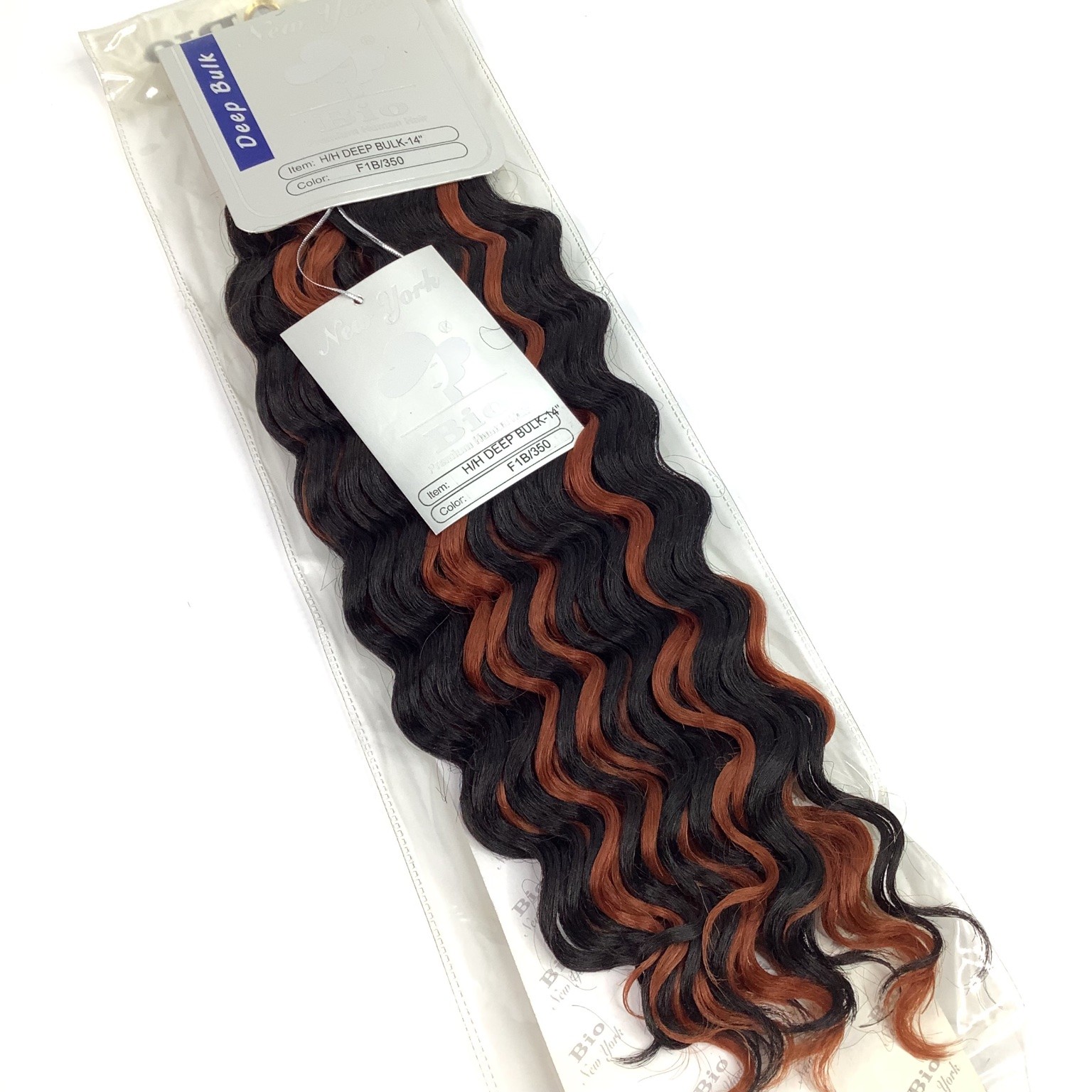 New York Bio H/H Deep Bulk Premium Human Hair Extensions 14″ F1B/350 Wavy