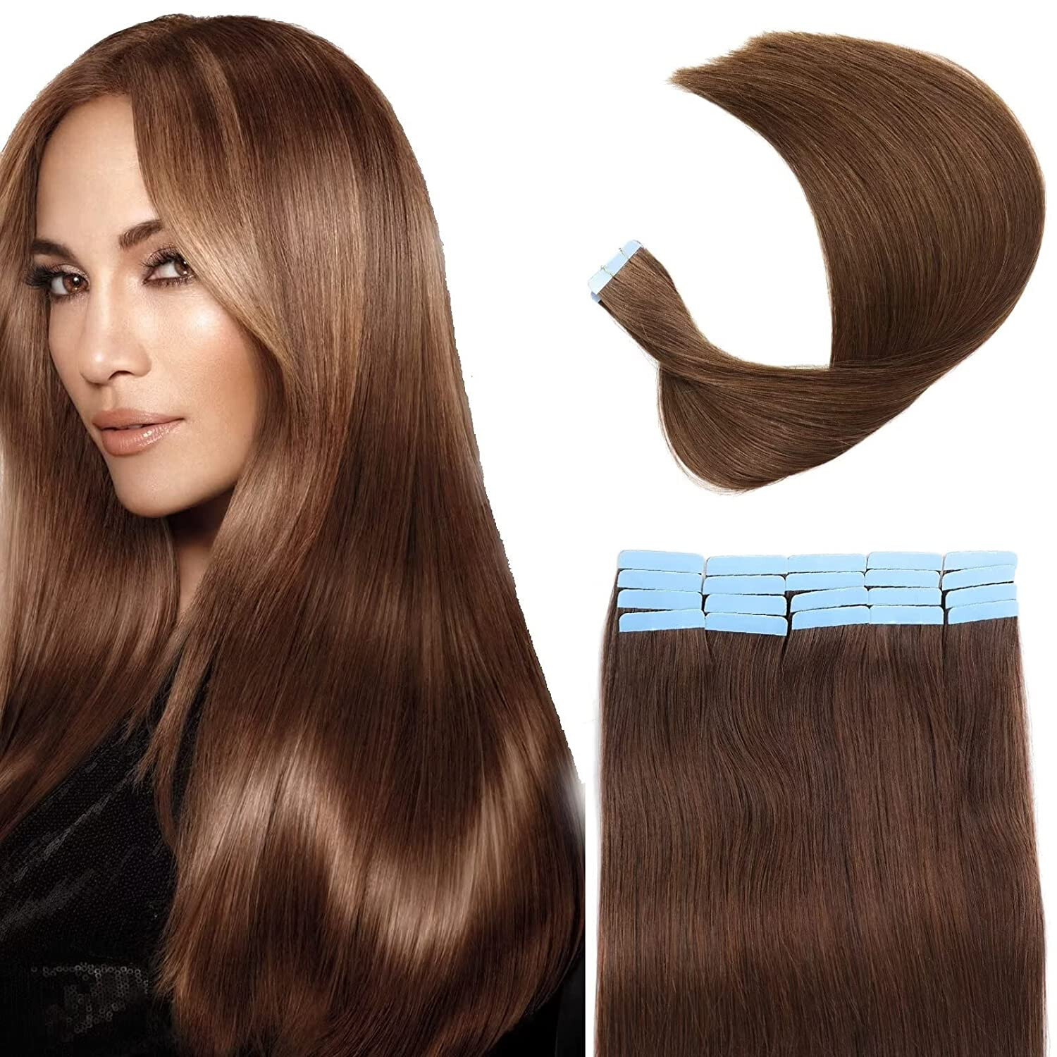 Invisible Tape in Remy Human Hair Extensions Skin Wefts Thick Hair Fashion Color